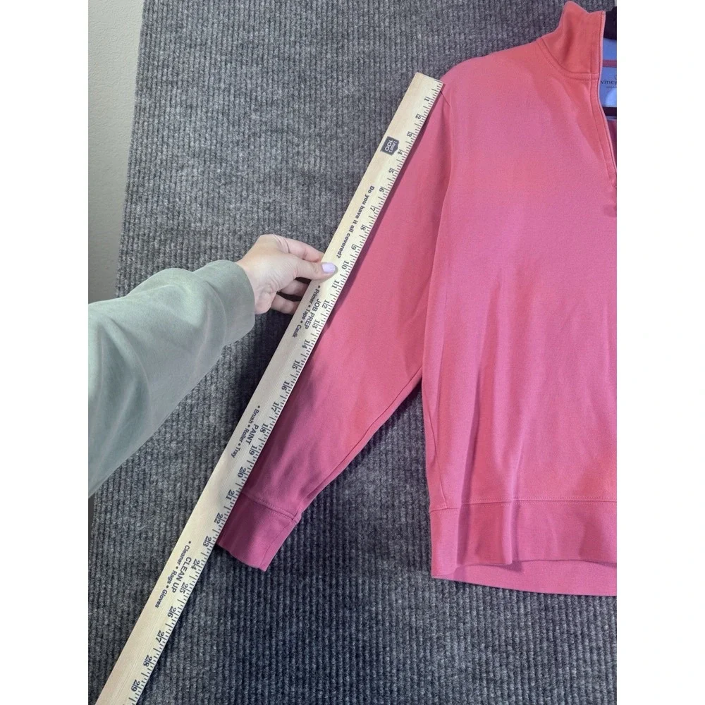 Vineyard Vines Pink Knit Pima Cotton Pullover Sweater Mock‎ Neck 1/4 Zip S